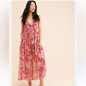 Free People Pink Floral Maxi Dress